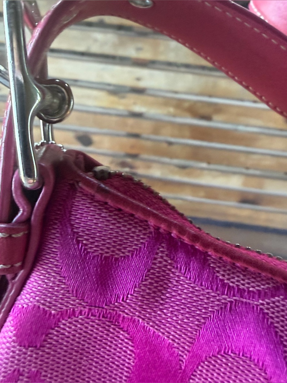 HOT PONK COACH EAST WEST SOHO Y2K DEMI BAG SIGNATURE JACQUARD - Picture 7 of 8